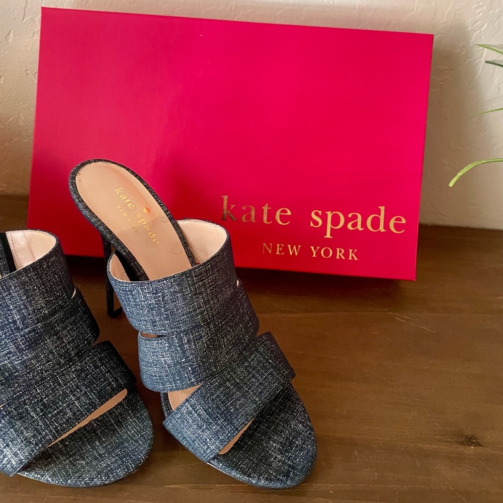 Kate Spade 4” inch denim blue suede heels. Size 6.5.